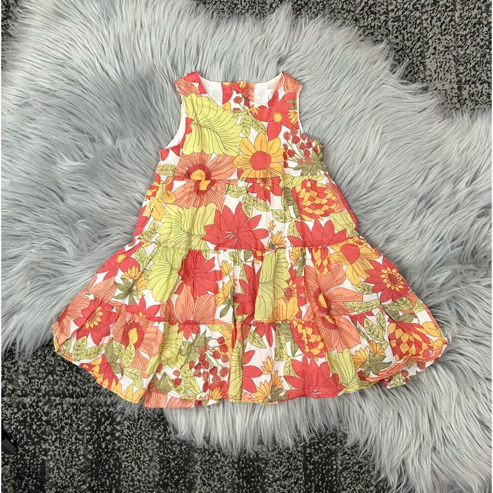 Ann‎ Taylor Loft Girls Colorful Tropical Floral Dress 12/18month